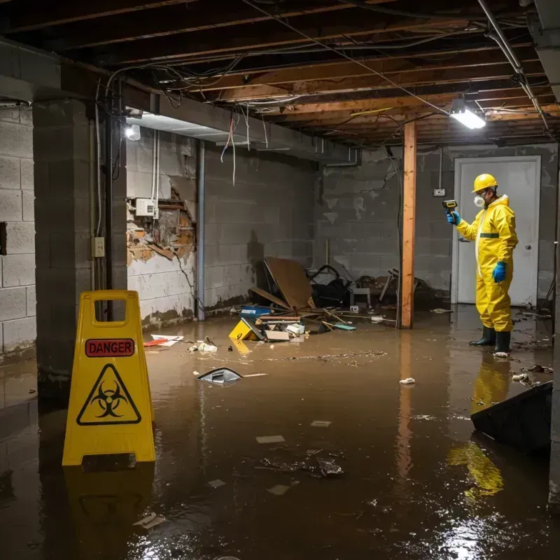 Flooded Basement Electrical Hazard in Buhler, KS Property