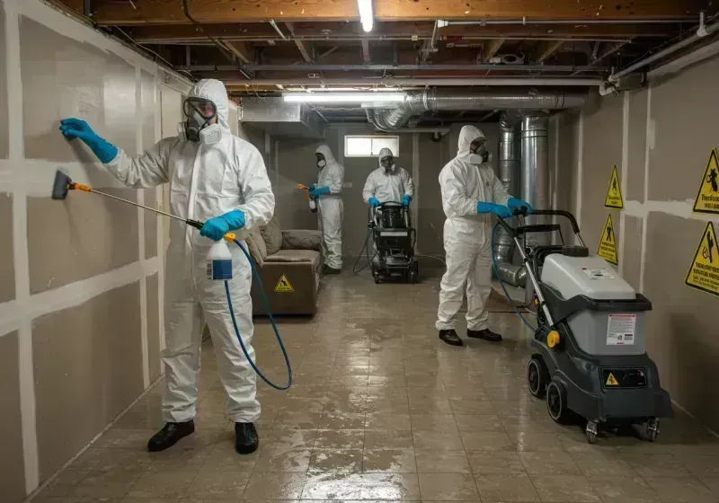 Basement Moisture Removal and Structural Drying process in Buhler, KS